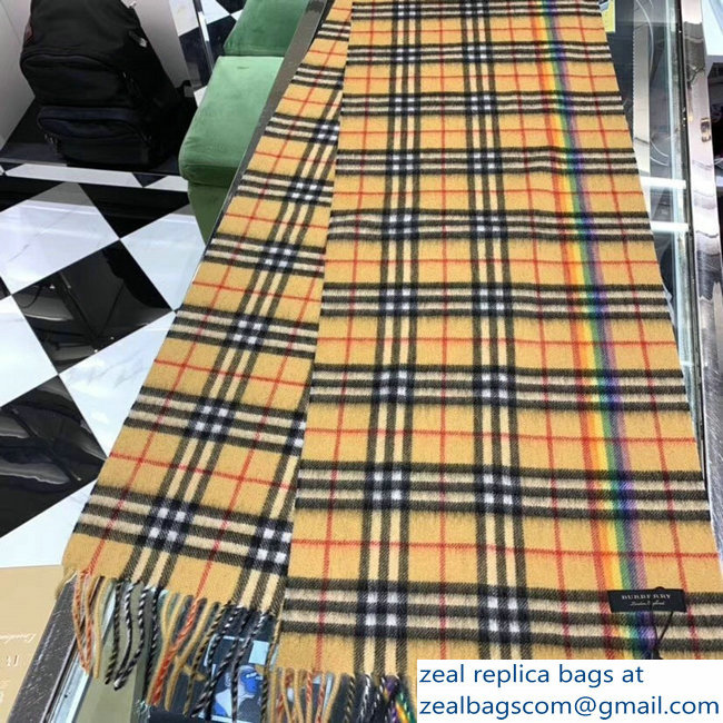 Burberry Rainbow Vintage Check Scarf 2018 - Click Image to Close