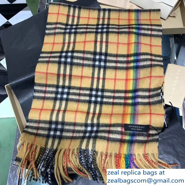 Burberry Rainbow Vintage Check Scarf 2018 - Click Image to Close