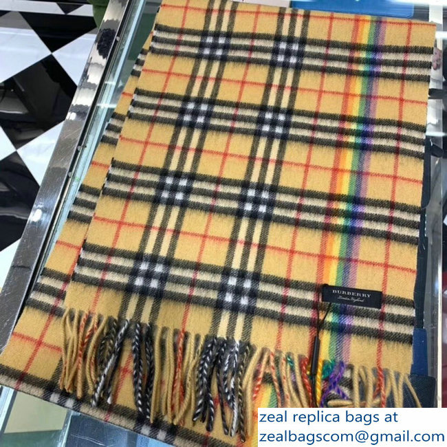 Burberry Rainbow Vintage Check Scarf 2018 - Click Image to Close