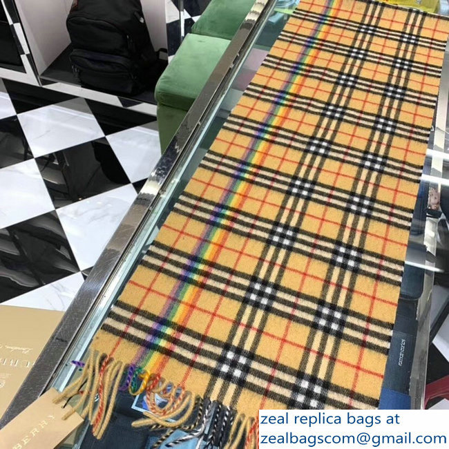 Burberry Rainbow Vintage Check Scarf 2018 - Click Image to Close