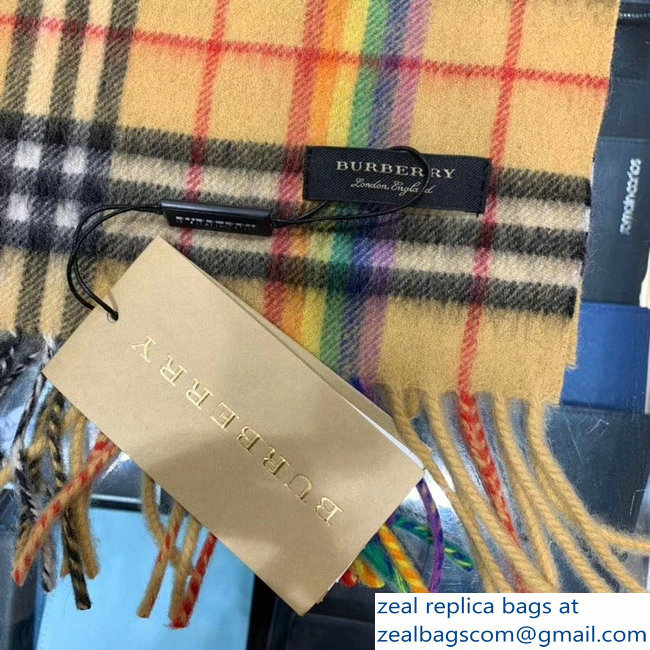 Burberry Rainbow Vintage Check Scarf 2018 - Click Image to Close