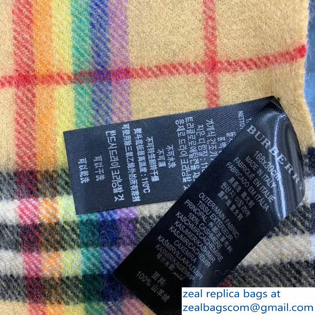 Burberry Rainbow Vintage Check Scarf 2018 - Click Image to Close