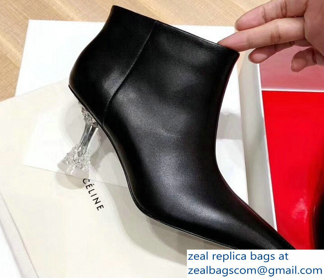 Celine Facetted Heel Ankle Boots Black 2018