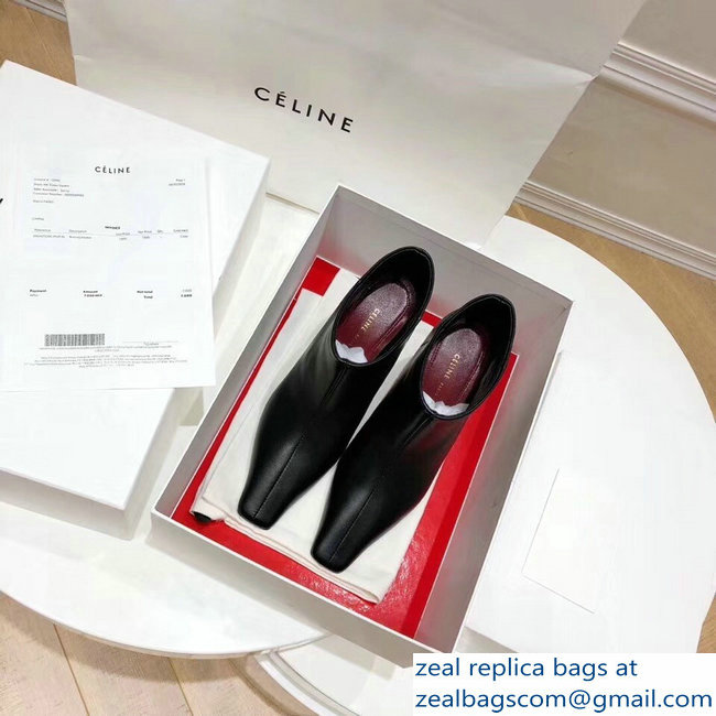 Celine Facetted Heel Ankle Boots Black 2018 - Click Image to Close