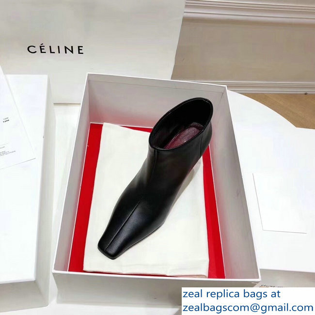 Celine Facetted Heel Ankle Boots Black 2018