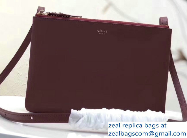 Celine Trio Crossbody Large Bag Burgundy