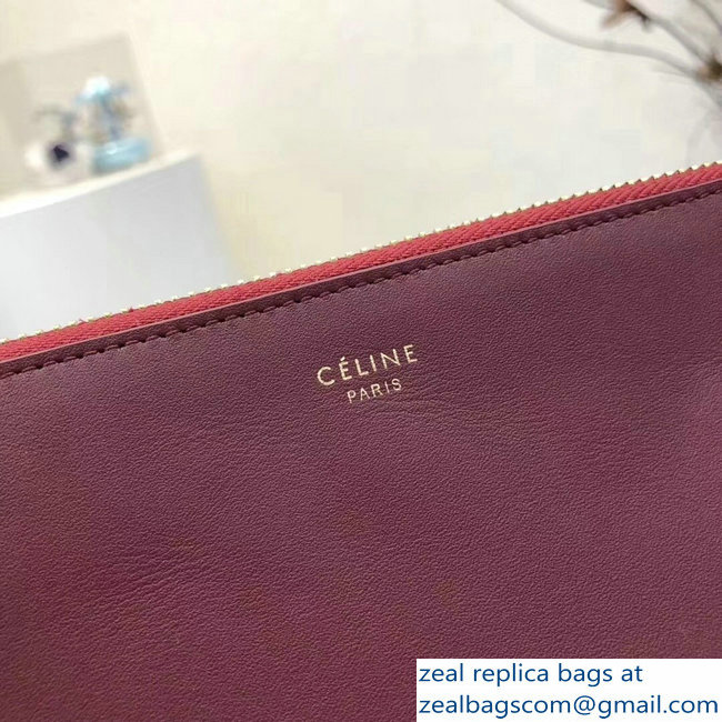 Celine Trio Crossbody Large Bag Burgundy