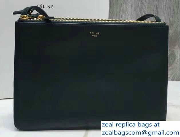 Celine Trio Crossbody Large Bag Dark Green