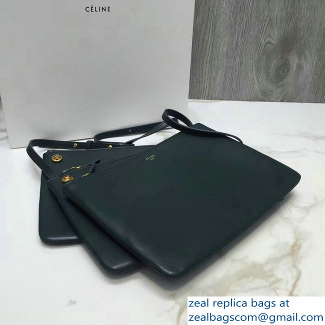 Celine Trio Crossbody Large Bag Dark Green