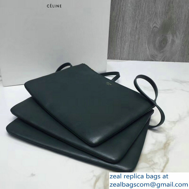 Celine Trio Crossbody Large Bag Dark Green