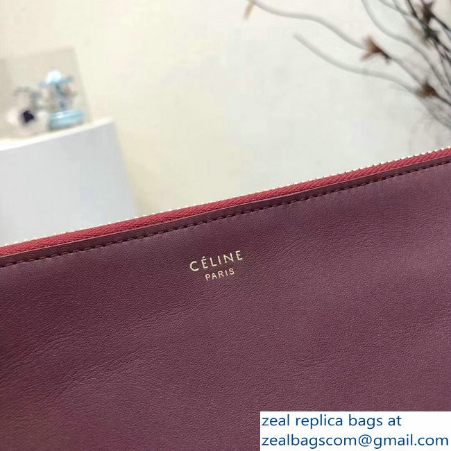 Celine Trio Crossbody Small Bag Burgundy - Click Image to Close