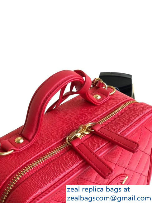 Chanel CC Filigree Grained Vanity Case Bag A93343 Red - Click Image to Close
