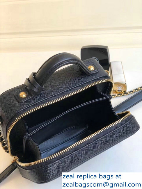Chanel CC Filigree Grained Vanity Case Bag Mini Black