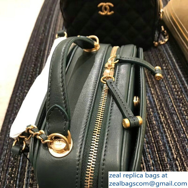 Chanel Calfskin CC Vanity Case Small Bag A57905 Green 2018