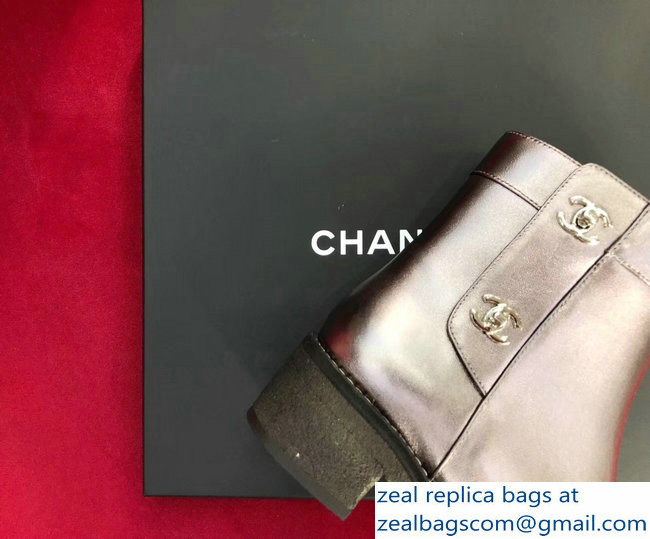Chanel Heel 4.5cm/8.5cm CC Logo Short Boots G31204/G31285 Gun Color 2018