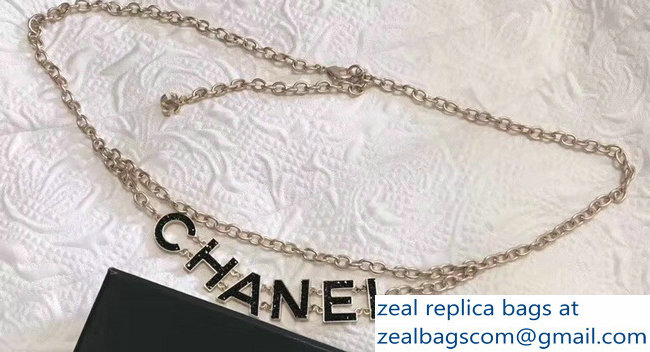 Chanel Logo Belt Waist Chain Necklace 2018