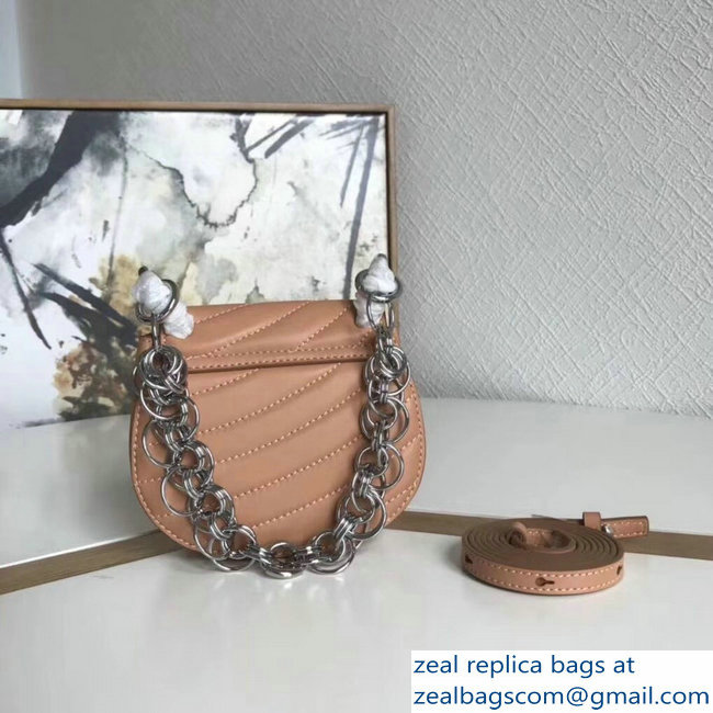 Chloe Quilted Drew Bijou Shoulder Bag Apricot with Silver Chain 2018 - Click Image to Close