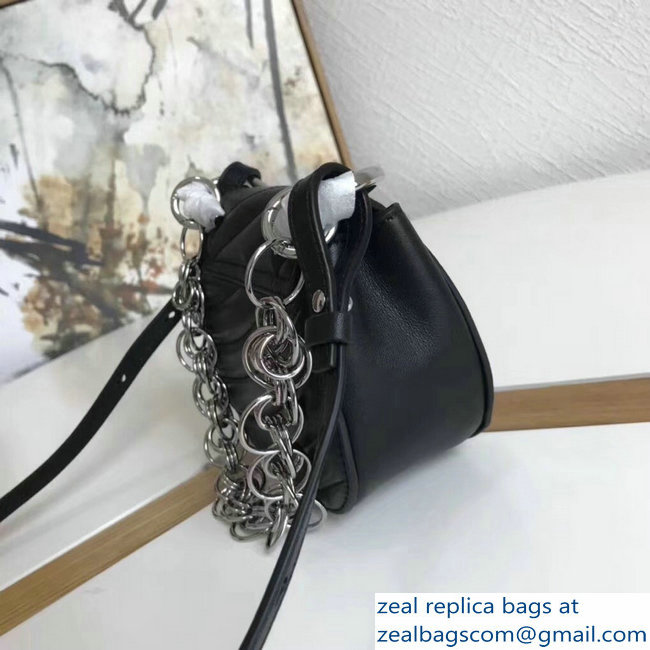 Chloe Quilted Drew Bijou Shoulder Bag Black with Silver Chain 2018