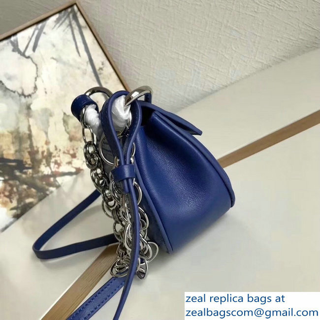 Chloe Quilted Drew Bijou Shoulder Bag Blue with Silver Chain 2018 - Click Image to Close