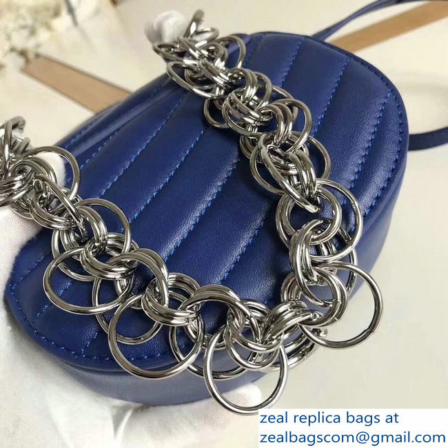 Chloe Quilted Drew Bijou Shoulder Bag Blue with Silver Chain 2018 - Click Image to Close