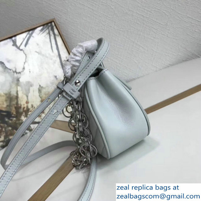Chloe Quilted Drew Bijou Shoulder Bag Pale Gray Blue with Silver Chain 2018 - Click Image to Close