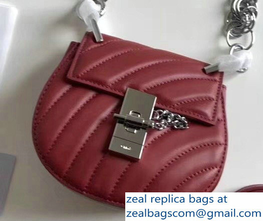 Chloe Quilted Drew Bijou Shoulder Bag Red with Silver Chain 2018 - Click Image to Close