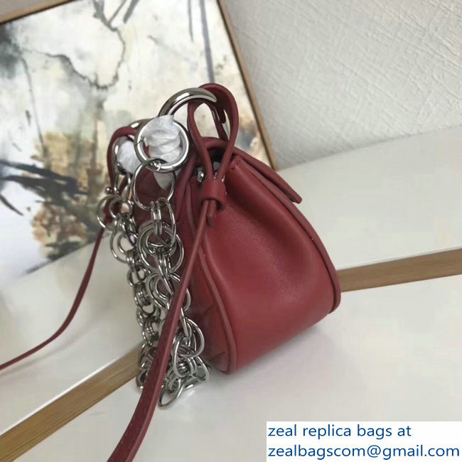 Chloe Quilted Drew Bijou Shoulder Bag Red with Silver Chain 2018 - Click Image to Close