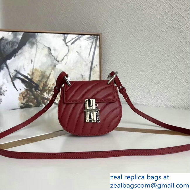 Chloe Quilted Drew Bijou Shoulder Bag Red with Silver Chain 2018