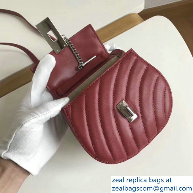 Chloe Quilted Drew Bijou Shoulder Bag Red with Silver Chain 2018 - Click Image to Close