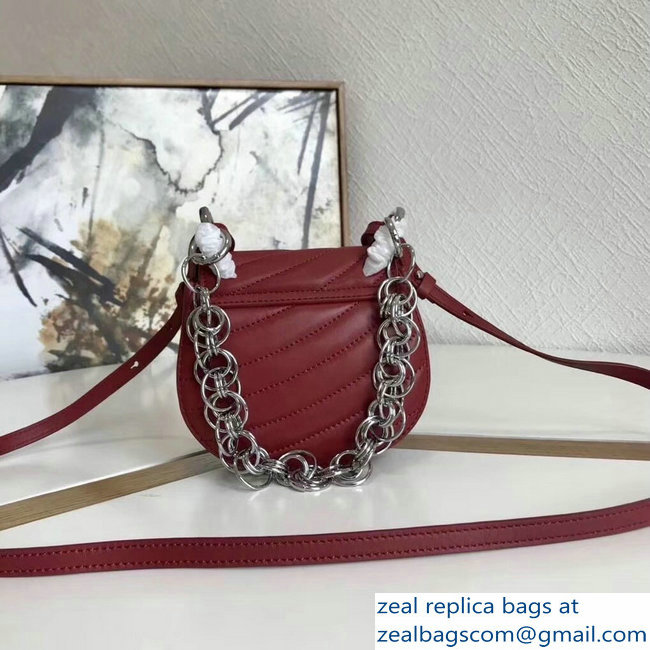 Chloe Quilted Drew Bijou Shoulder Bag Red with Silver Chain 2018
