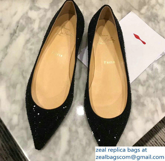 Christian Louboutin Follies Strass Flats Black - Click Image to Close