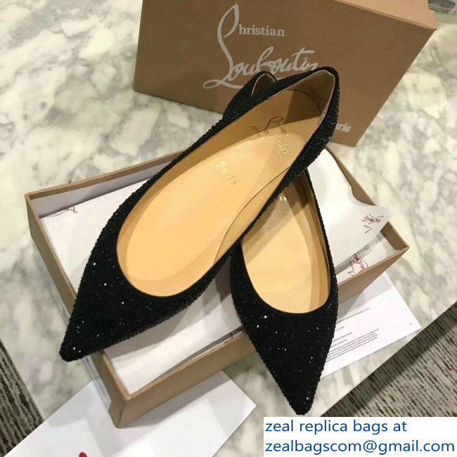 Christian Louboutin Follies Strass Flats Black