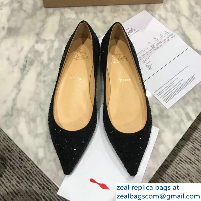 Christian Louboutin Follies Strass Flats Black