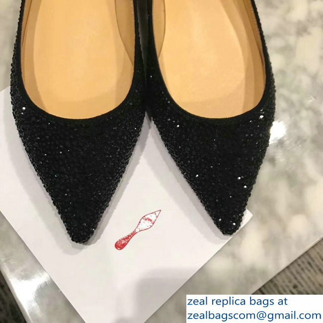 Christian Louboutin Follies Strass Flats Black - Click Image to Close