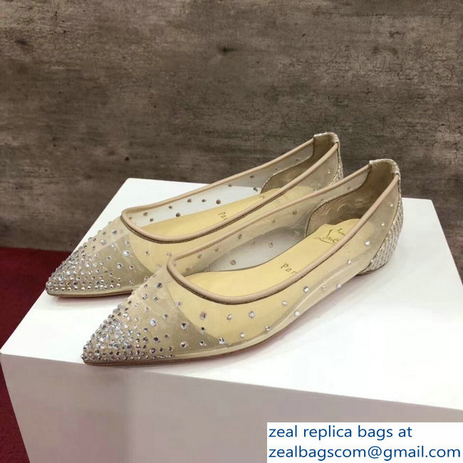 Christian Louboutin Follies Strass Flats Nude