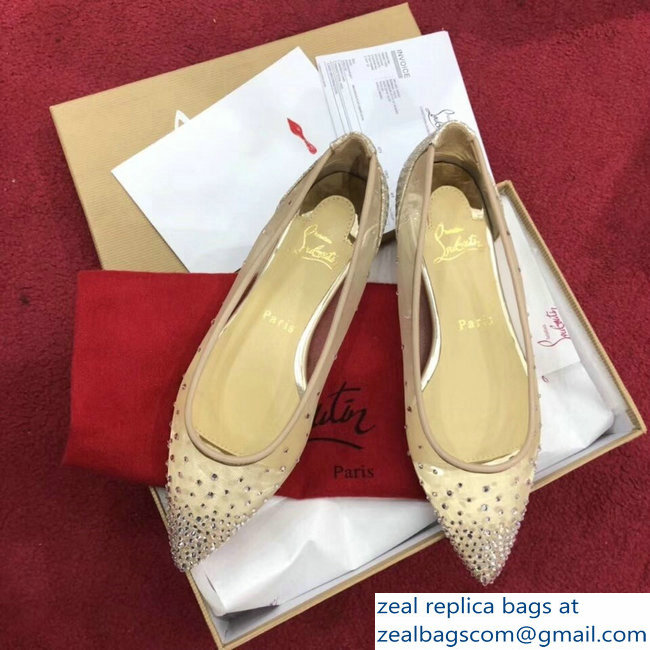 Christian Louboutin Follies Strass Flats Nude