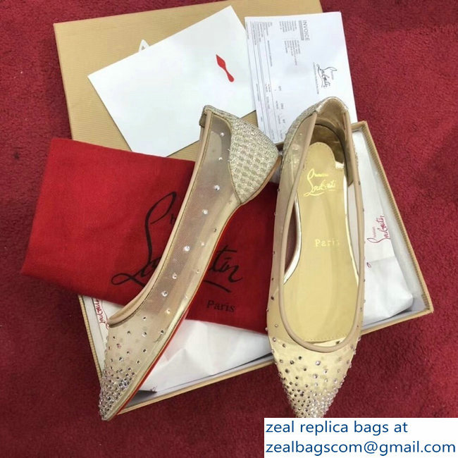 Christian Louboutin Follies Strass Flats Nude - Click Image to Close