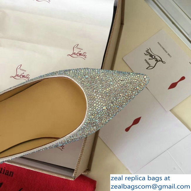 Christian Louboutin Follies Strass Flats Silver