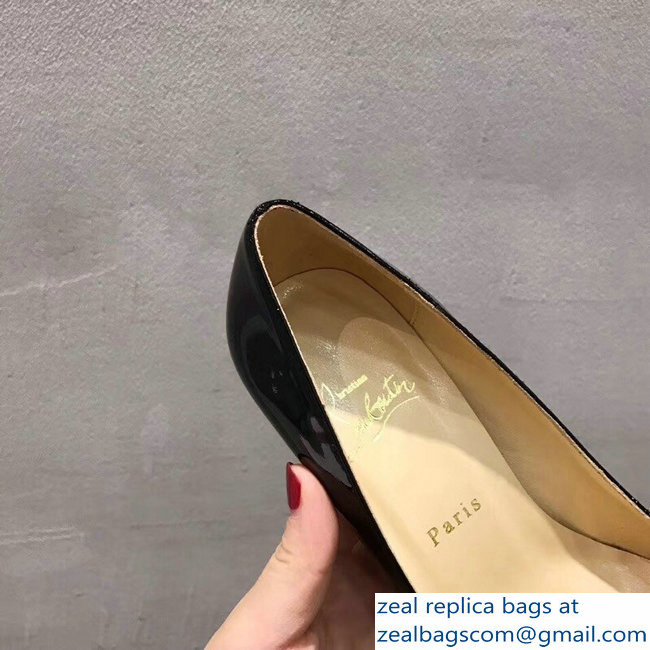 Christian Louboutin Heel 8.5cm Yellow Stripe Pumps Patent Black