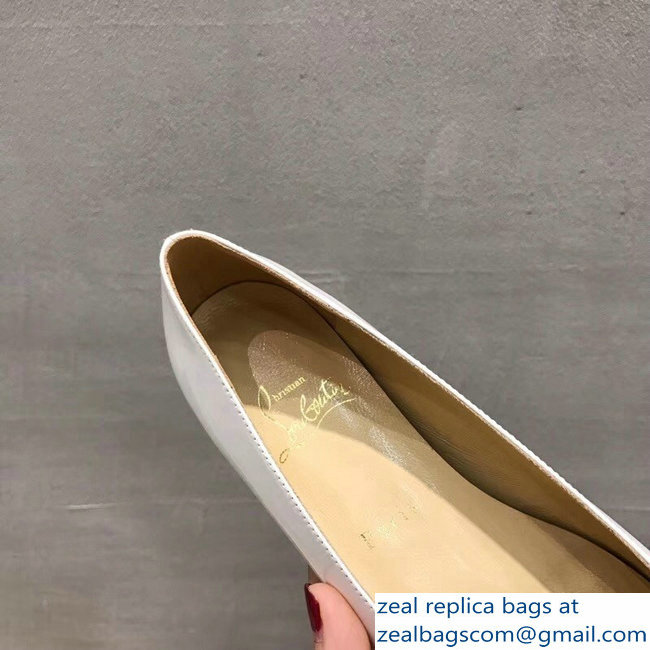 Christian Louboutin Yellow Stripe Flats White - Click Image to Close