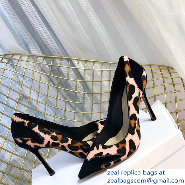 Dior Black Suede And Leopard Calf Hair Pointed Toe Pumps 03 2018