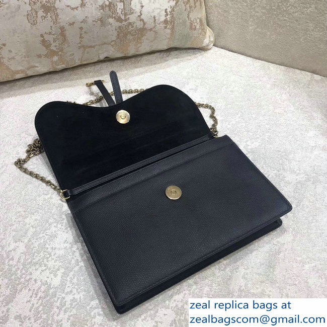 Dior Calfskin Large Saddle Wallet on Chain Clutch Bag Black 2018 - Click Image to Close