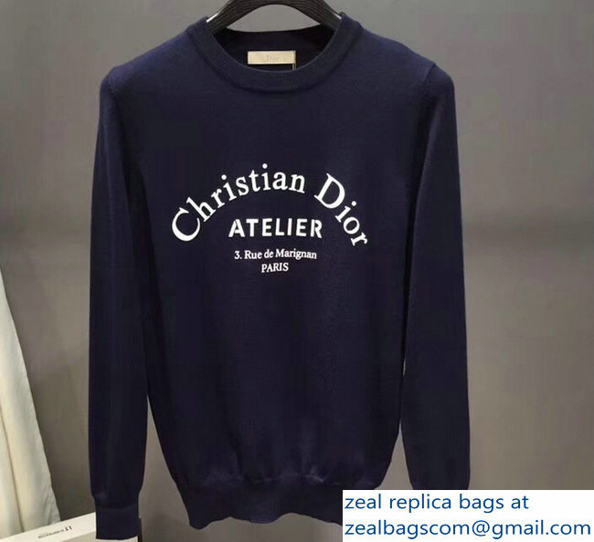 Dior Christian Dior Atelier Print Sweater Blue 2018