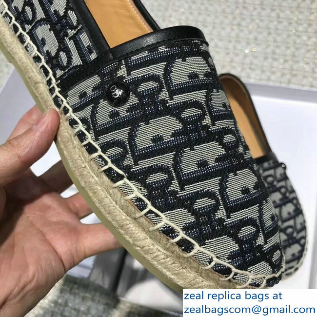 Dior Oblique Jacquard Canvas Espadrilles Black 2018