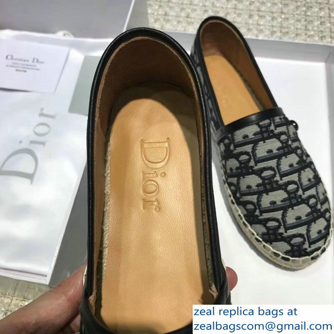 Dior Oblique Jacquard Canvas Espadrilles Black 2018 - Click Image to Close