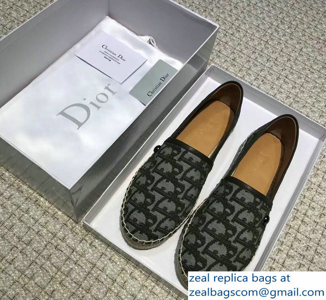 Dior Oblique Jacquard Canvas Espadrilles Green 2018