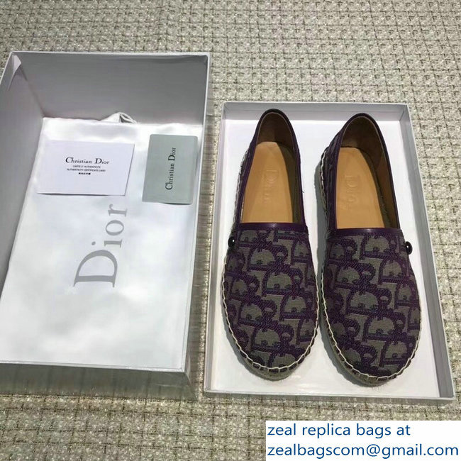 Dior Oblique Jacquard Canvas Espadrilles Purple 2018