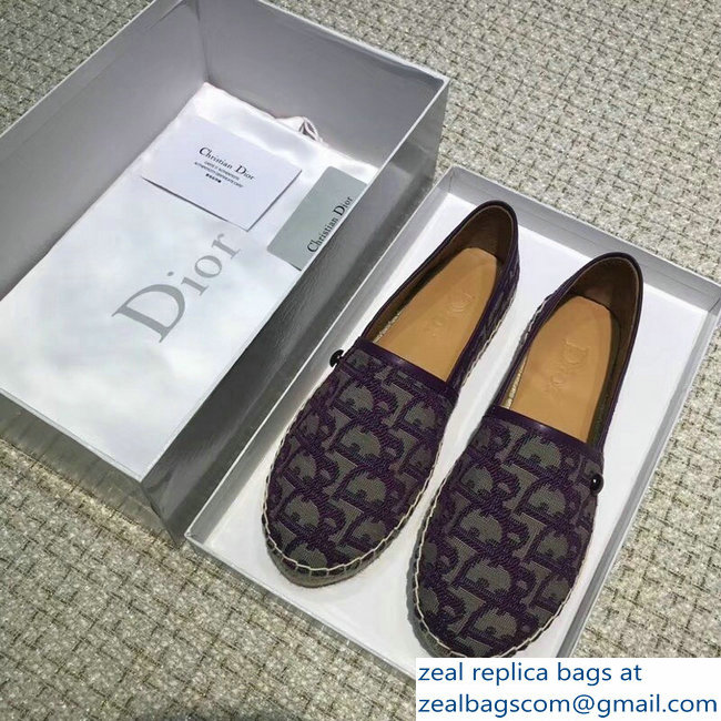 Dior Oblique Jacquard Canvas Espadrilles Purple 2018