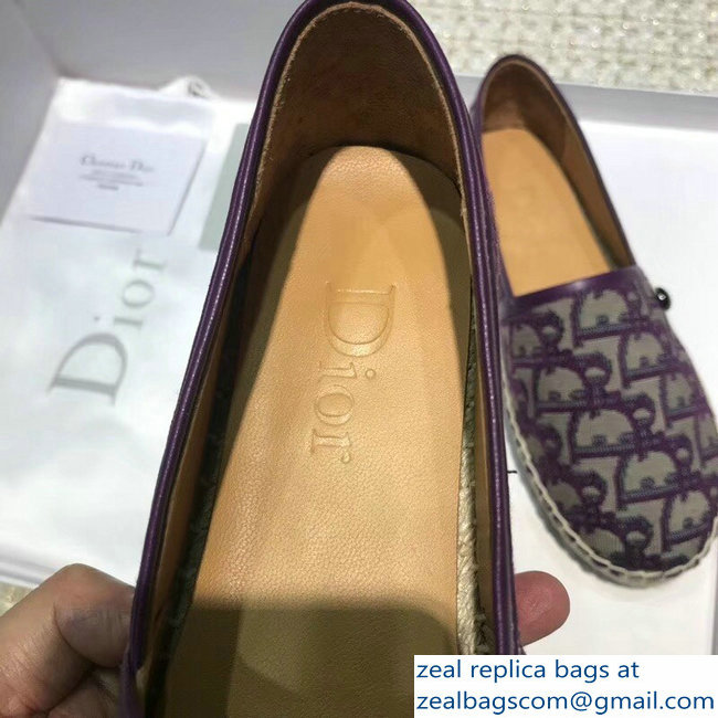 Dior Oblique Jacquard Canvas Espadrilles Purple 2018 - Click Image to Close