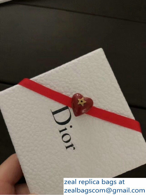 Dior Red Heart Choker Necklace 2018